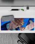 32x12 inches mouse pad with Chainsaw Man design, showcasing Denji’s bloodstained blade and Makima’s reflection for a powerful, story-driven aesthetic.