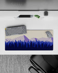 28x12 inches mouse pad with serene mountain layers, featuring soft purples and blues for a tranquil, smooth effect.