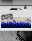 32x12 inches mouse pad with serene mountain layers, featuring soft purples and blues for a calming and smooth workspace.