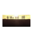 Survey Corps 28x12 mouse pad with the Survey Corps in silhouettes, standing strong against the setting sun, capturing their unity in warm, powerful tones