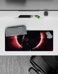 28x12 inches mouse pad showcasing Guts in his Berserker Armor under a blood-red eclipse, perfect for creating a dramatic and bold atmosphere at your desk.