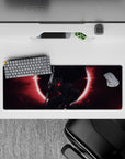32x12 inches mouse pad with Guts in his Berserker Armor and a blood-red eclipse, ideal for adding dramatic power and emotion to your workspace.