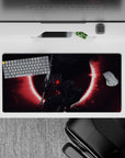 32x16 inches mouse pad with Guts in his Berserker Armor under a blood-red eclipse, ideal for fans seeking to channel intensity and strength in their workspace.
