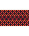 Vintage Geometric Desk Mat 40x20 featuring hexagonal patterns in warm orange and red for bold retro style