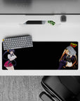 Anime mouse pad 32x12 inches featuring Akeno and Irina from High School DxD with rich colors and dynamic poses.