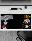 Anime mouse pad 32x16 inches featuring Akeno and Irina from High School DxD, with vibrant colors and dynamic poses.