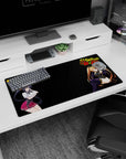 High School DxD anime mouse pad, 32x16 inches, features Akeno's smirk and ponytail, and Irina's lively twin-tails, vibrant colors.