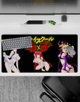 Mouse pad featuring Rias Gremory from High School DxD, 32x16 inches, vibrant red and pink hues, perfect for fans.