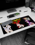 Rias Gremory anime mouse pad, 36x16 inches, from High School DxD, vibrant red and pink hues, perfect for fans.