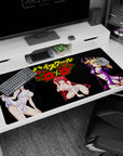 Rias Gremory from High School DxD on a 40x20 inch desk pad, featuring vibrant red, pink, and gray colors. Perfect for fans.