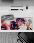 Compact 32x12 inch mouse pad highlighting Gojo's radiant energy and confident charm for fans