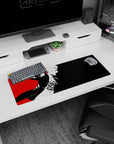Ryuji Sakamoto Persona 5 anime mouse pad, 32x12 inches, vibrant red, white, black design, perfect for gaming setups.