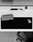 32x12 inches mouse pad with hexagonal black grid design, featuring 3D hexagons for a bold and minimal workspace vibe.