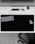 32x16 inches mouse pad with hexagonal black grid design, blending 3D hexagons to create a modern, clean, and powerful aesthetic.