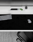 36x16 inches desk pad with hexagonal black grid design, showcasing 3D hexagons for a sleek and clean look, perfect for a powerful aesthetic.