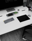 Artistic 14x10 inches mouse pad with hexagonal black grid design, featuring 3D hexagons for a sleek, minimalist, and bold workspace style.