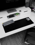 Artistic 32x12 inches mouse pad featuring hexagonal black grid design, with 3D hexagons for depth and a powerful minimalist look.
