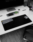 Modern 32x16 inches mouse pad featuring hexagonal black grid design, with 3D hexagons for a bold, sleek, and minimal workspace effect.