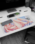 Artistic 36x16 inches mouse pad featuring Zero Two design, with a cosmic background and sci-fi vibes for an elegant anime-inspired atmosphere.