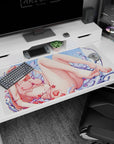 Large 40x20 inches mouse pad featuring Zero Two design, with a cosmic background and sci-fi elements for an elegant and captivating desk vibe.