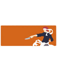 32x12 inches anime mouse pad with Soma Yukihira side pose, blade in hand, bold Food Wars design.