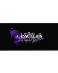 Mouse pad featuring Neon Genesis Evangelion design, 36x16 inches, with Unit-01’s piercing gaze and bold logo for a dark, high-energy vibe.