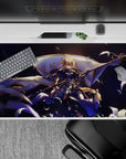 40x20 inches desk pad with Jeanne d'Arc from Fate/Grand Order, showcasing her powerful stance and symbol of hope with vivid colors.