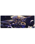 Compact 32x12 inches mouse pad featuring Jeanne d'Arc from Fate/Grand Order, raising her banner high, symbolizing strength and hope.