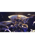 Desk pad featuring Jeanne d'Arc from Fate/Grand Order, 40x20 inches, clad in shining armor, raising her banner high.