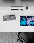 14x10 inches mouse pad with bold, futuristic neon colors mimicking a cosmic nebula, ideal for creative and dynamic workspaces.