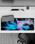 32x12 inches mouse pad with dynamic neon swirls and a cosmic nebula-inspired design, ideal for sparking creativity at your workspace.