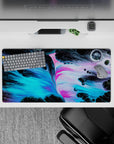 32x16 inches mouse pad with vibrant neon swirls mimicking a cosmic nebula, perfect for sparking creativity in modern workspaces.
