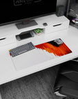 Dynamic Abstract Flame artwork on 28x12 desk mat perfect for celebrating bold energy and artistic expression