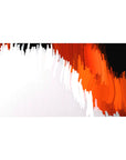 Abstract Flame Desk Mat 40x20 featuring blazing orange and white hues for a bold, energetic vibe