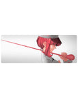 Anime girl mouse pad 32x12 inches with pink-haired nurse, white outfit, red stethoscope, clean backdrop.
