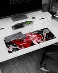Rias Gremory anime mouse pad, 32x12 inches, features her vibrant red hair and sapphire eyes from High School DxD.