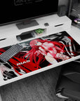 Anime desk pad featuring Rias Gremory from High School DxD, size 40x20 inches, with vibrant red hair and sapphire eyes.