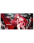 Mouse pad featuring Rias Gremory from High School DxD, size 32x16 inches, vibrant red hair and confident gaze.