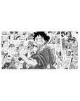 One Piece mouse pad 32x16 featuring Luffy and manga panels for gaming or workspace energy
