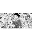One Piece mouse pad 36x16 with Luffy and epic panels for immersive anime-themed decor and setups