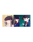 28x12 inches anime girl mouse pad with school uniform trio and purple-haired cat-ear vibe in classroom scene.