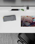 Small-sized 14x10 desk mat with Zero Two design adds vibrant Darling in the Franxx energy to any desk