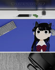 Violet anime desk pad 40x20 inches with cozy late-night vibes, crisp print and smooth mouse tracking.