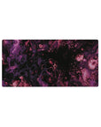 Galactic 32x16 mouse pad with purple and magenta swirls across a black background, transforming your desk into a cosmic wonderland