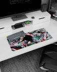 My Hero Academia mouse pad, 28x12 inches, featuring Kaneki design with chaotic battle artwork and jagged details for an intense anime-inspired look.