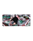 Mouse pad featuring Kaneki design, 28x12 inches, with intense mid-battle artwork and chaotic jagged details for a fierce, dynamic anime aesthetic.