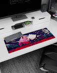 Small but impactful 32x12 mouse pad showcases dreamlike visuals with striking cosmic contrasts and emotional resonance