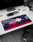 Dreamy intensity design on 32x16 mouse pad brings Cosmic Longing's vibrant aesthetic to life vividly