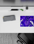 14x10 inches mouse pad featuring vibrant purple design, with swirling patterns to bring creativity and calm, enhancing your desk setup.