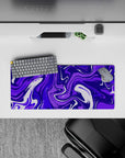 28x12 inches mouse pad with vibrant purple design, featuring swirling patterns for a dynamic, focused, and creative workspace vibe.